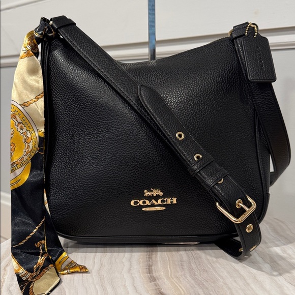 Coach Bag Ellie File Black Pebbled Leather Crossbody - Picture 4 of 17